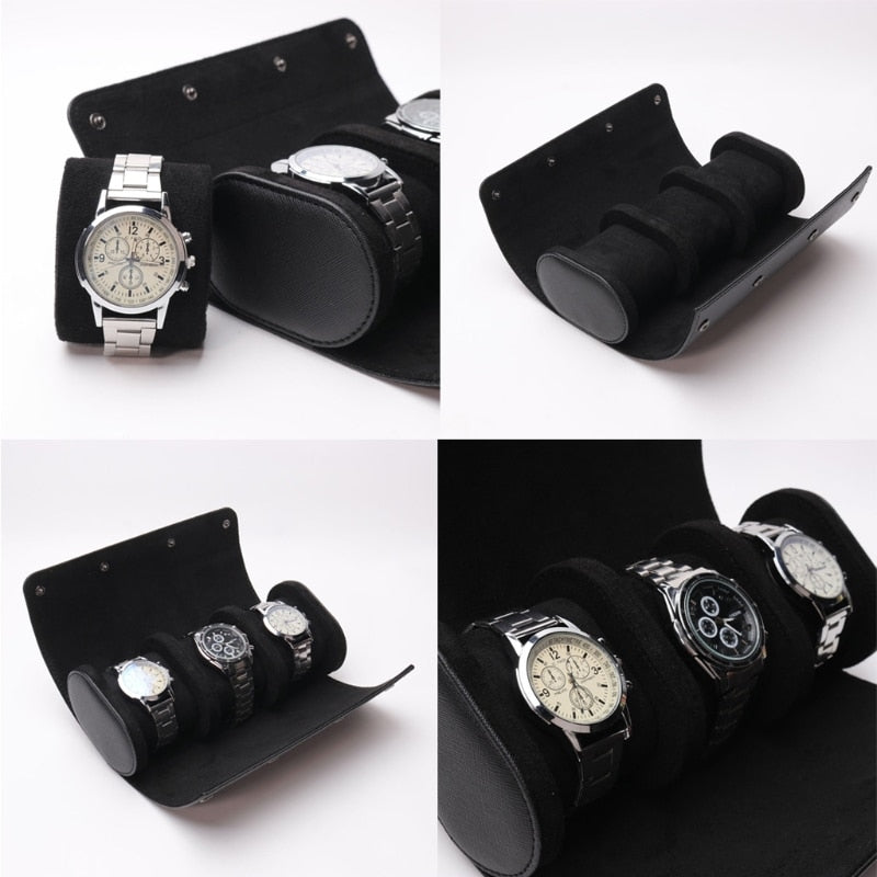 High Quality Handmade Leather Watch Roll Travel Case – MD Luxury